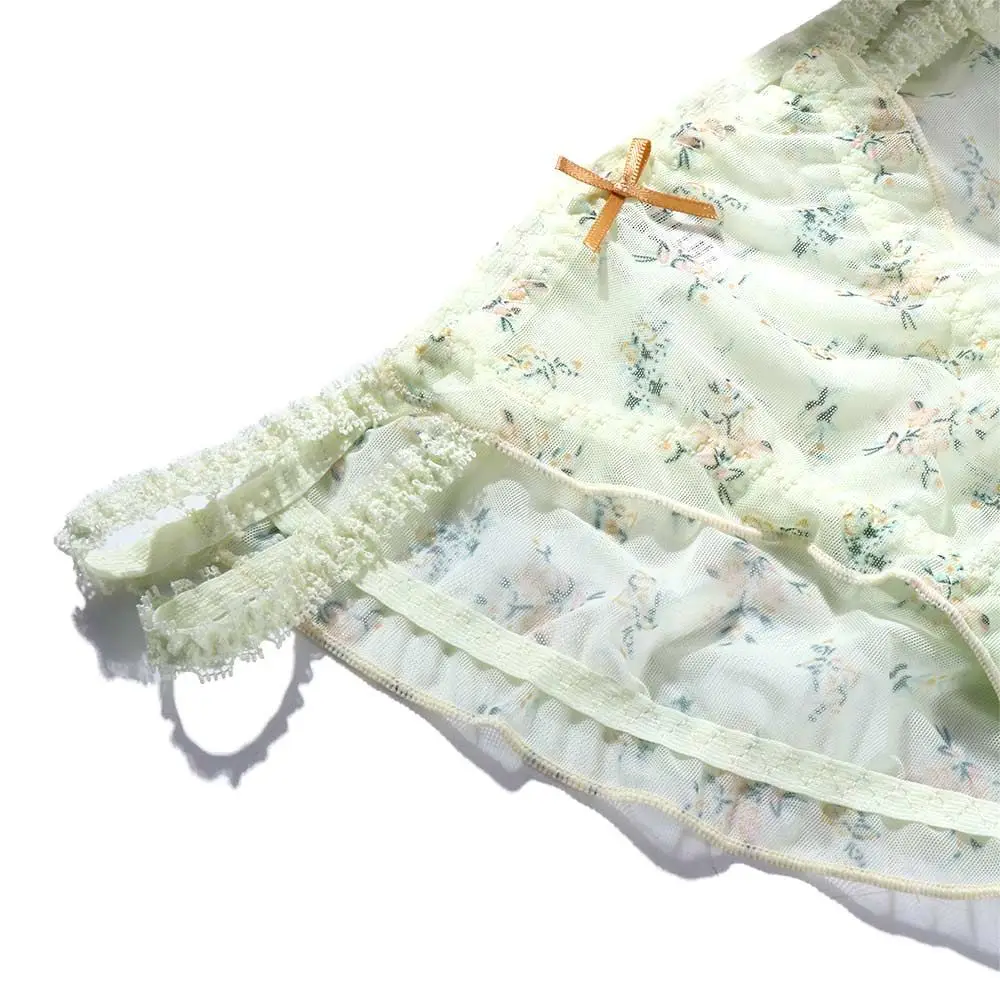 Breathable Sweet Women Transparent Froal Girls Mesh Panties Lingerie Flower Underwear Lace Briefs