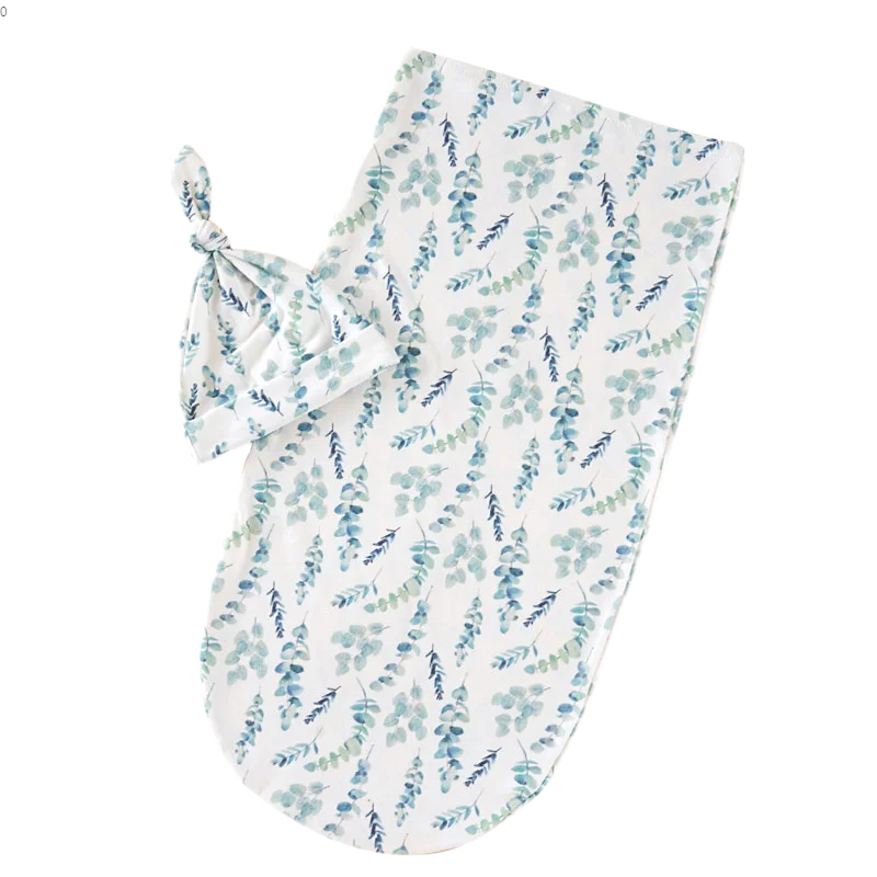 

HappyFlute Newborn Soft Cocoon Wrap+Hat Baby Receiving Blanket Bedding Cute Print Infant Sleeping Bag For 0-6M Baby