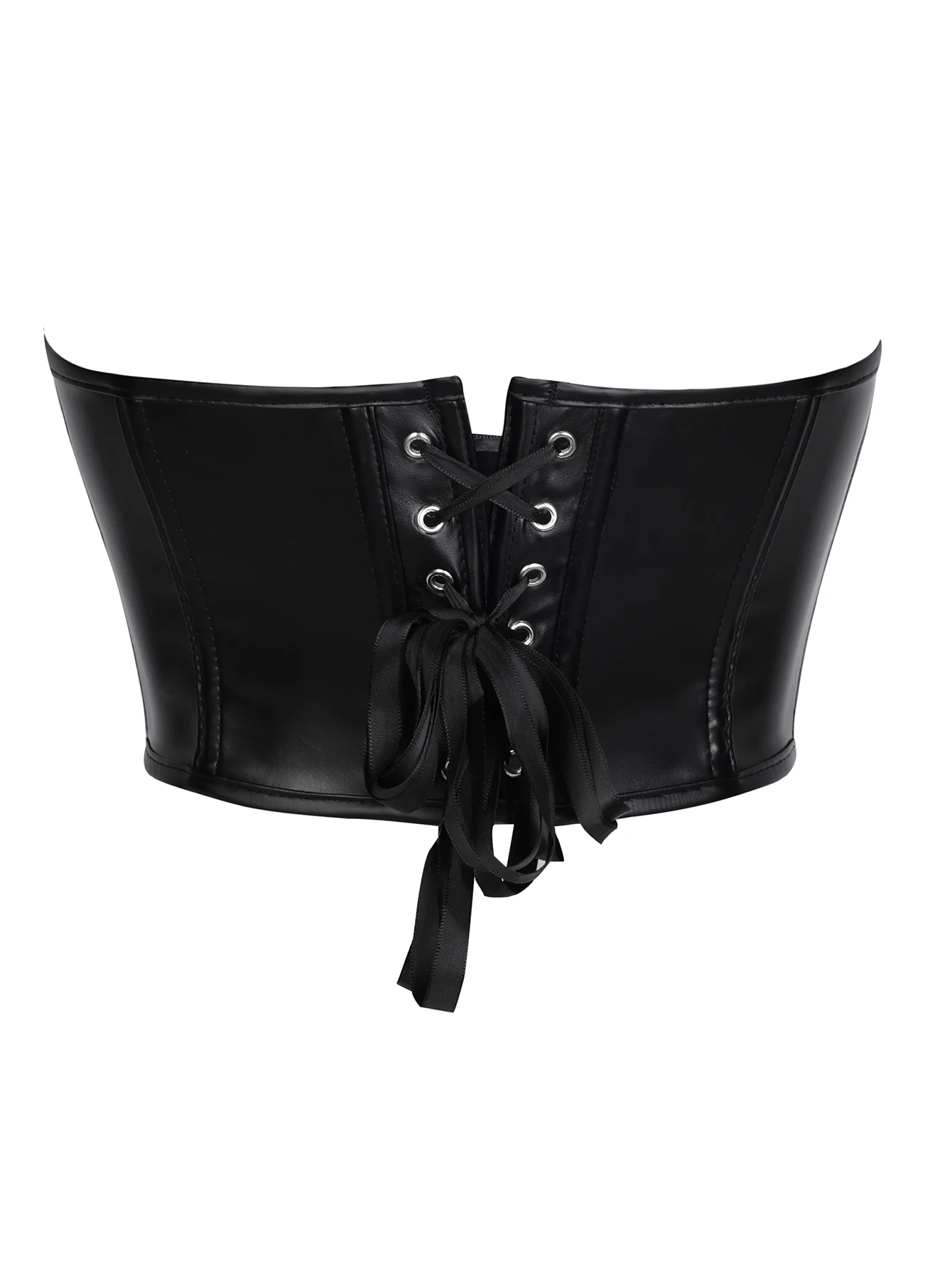 Damen Kunstleder Trägerloses Korsett-Top, Sexy Taillenformer mit Knochenverstärkung für eine schlanke Silhouette – Detail 3
