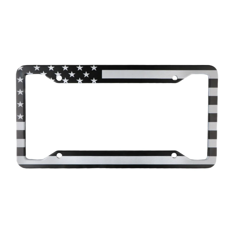 Car Parts Stainless Steel USA Flag License Plate Frame Cover  For USA Standard Car License Plate Holder