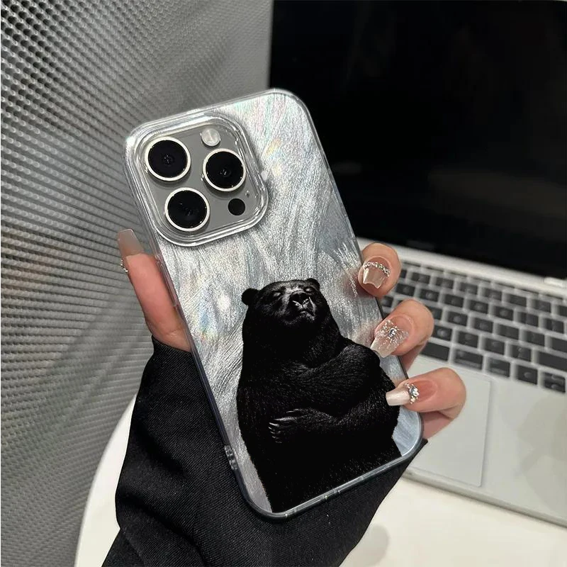 

Black bear Phone Case For iPhone 17 17promax 16 16E 15 Pro Max 14 11 13 Mini 12 XR 8 7 6 6S Plus X XS Cover