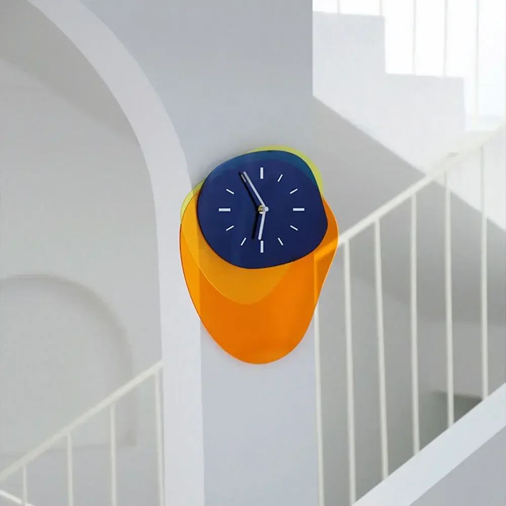 Nordic Minimalist Art Design Wall Clock Living Room Home Bedroom Decoration Acrylic Personality Simple Wall-Mounted Watch