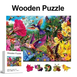 Hummingbird World Hummingbird World Jigsaw Puzzle, Special-shaped Animal Wooden Puzzle, Adult Decompression Toys, Best Gifts