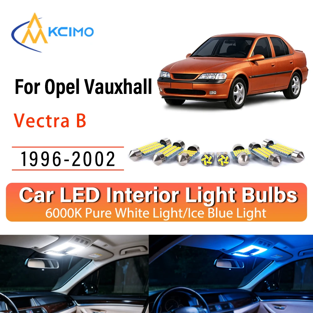 Premium Cozy LED Interior Lights For Opel Vauxhall Vectra B 1996-2002, Quick Setup Blue Light, White Light Kit Long Lasting