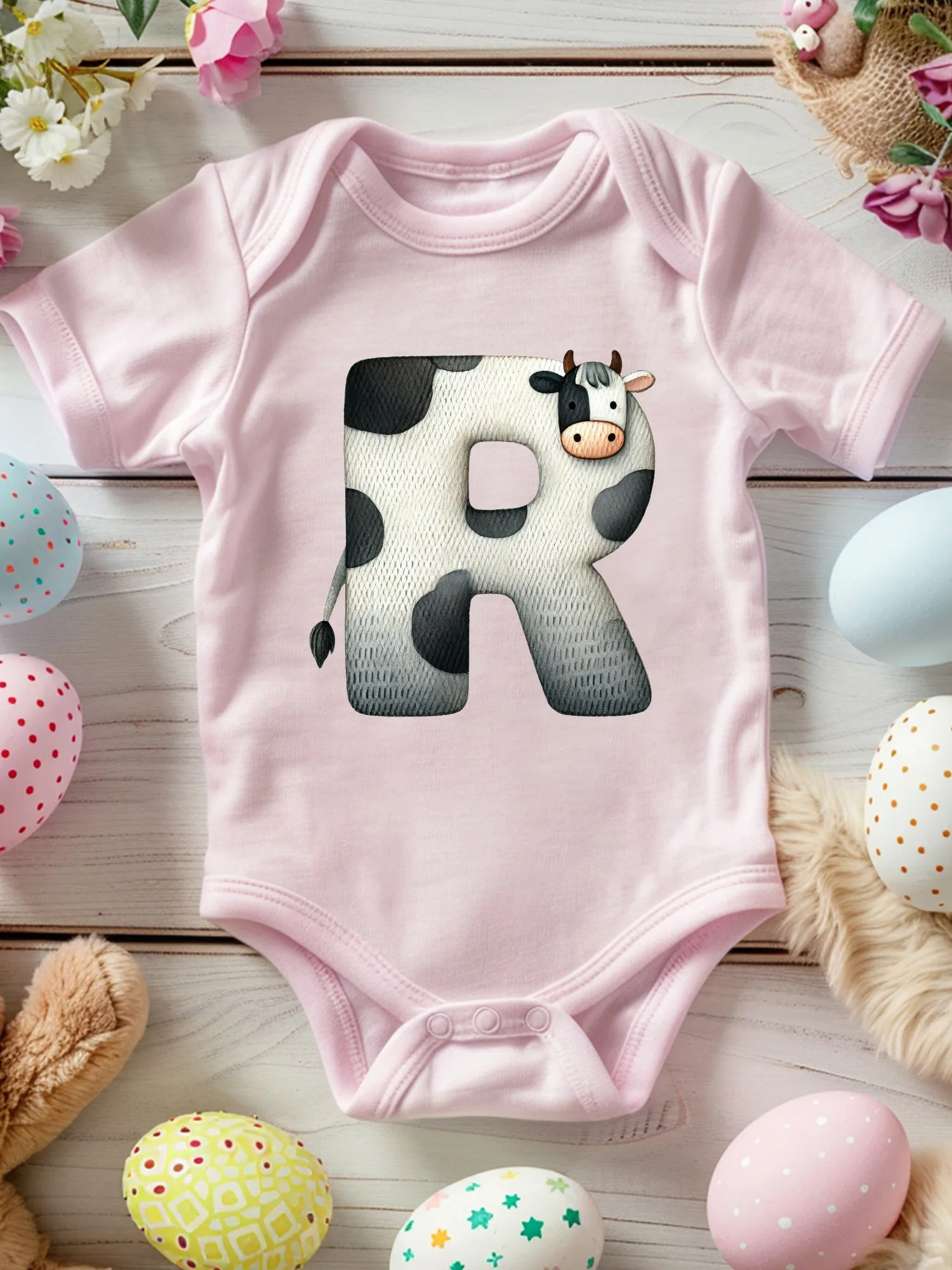 

Милый комбинезон для ползания с принтом коровы, унисекс, 100% хлопок, мягкий, всесезонный, розовый, 190 г/м²
