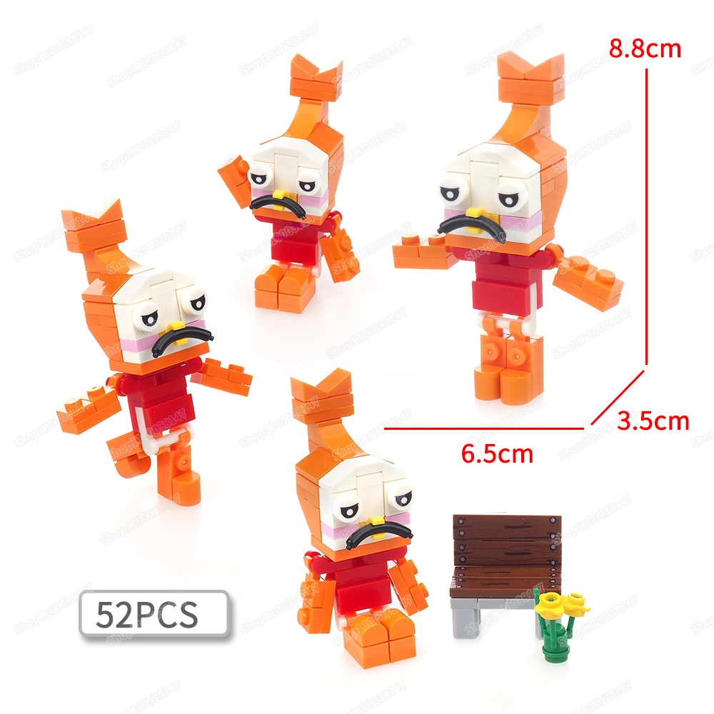 Shrimpo figures Building Block Assembly MOC Dandy's World Cartoon Scene Fantasy Character Model Matching Children Gifts Boy Toys