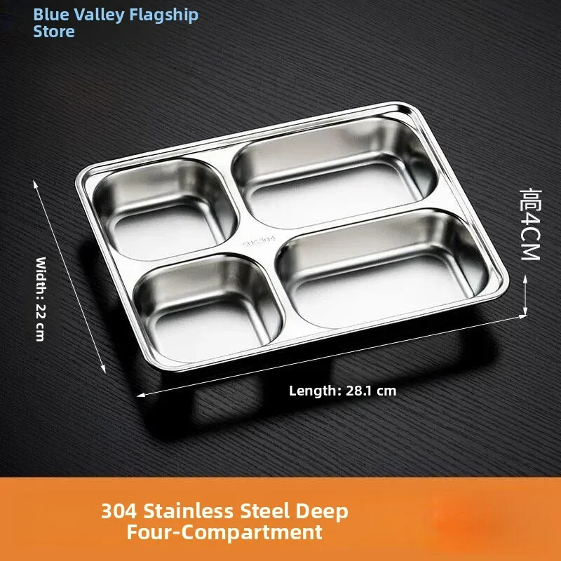 Stainless Steel Compartmentalized Lunch Plate for Office Workers Fast Food Box Meal Division Adult Personal Use New 2026 Model