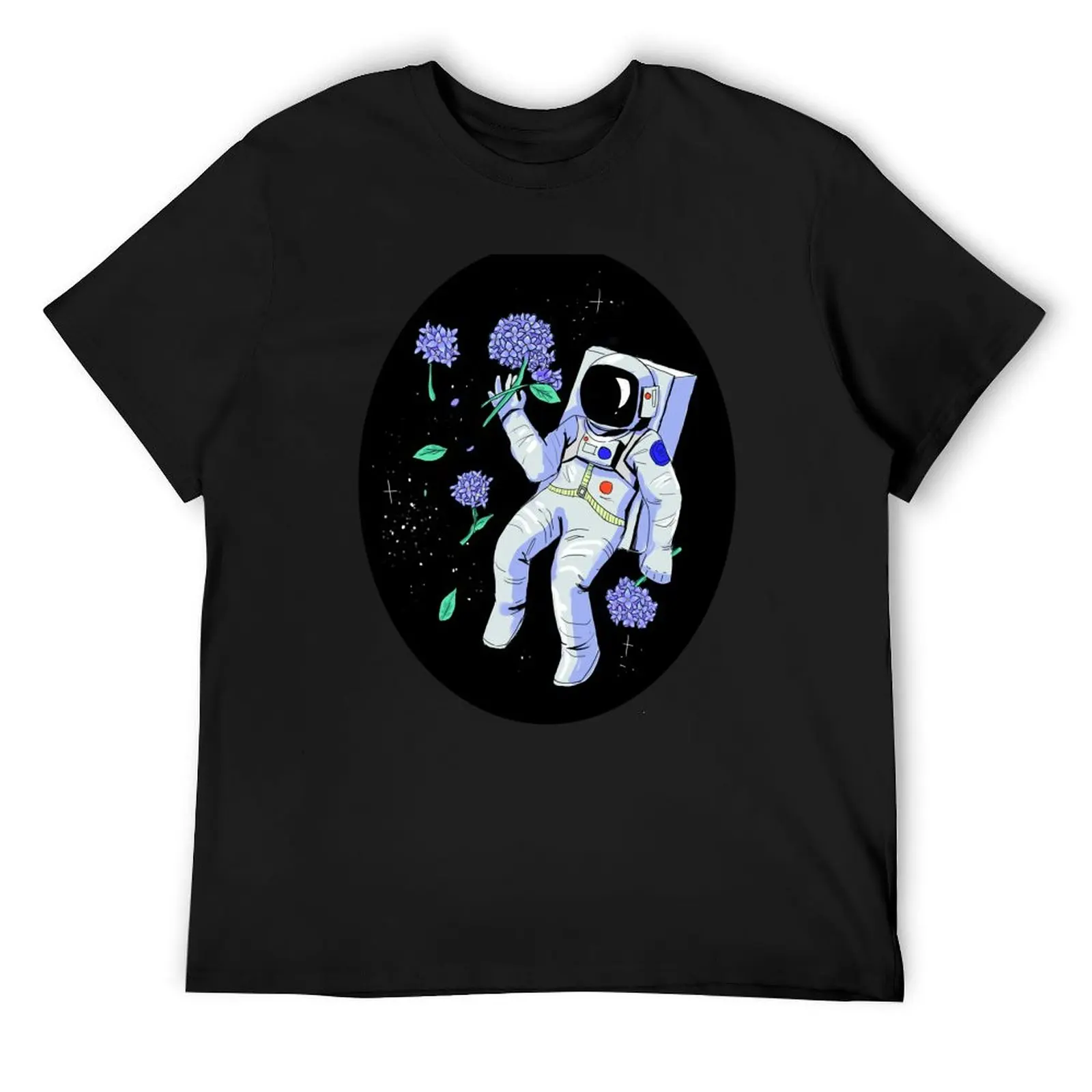 Hydrangea Astronaut T-Shirt Short sleeve tee cute tops fruit of the loom mens t shirts