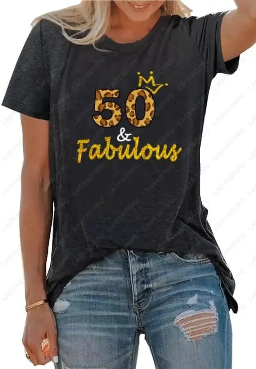 T-shirt vintage del 1975 per le donne 50esimo compleanno Regalo significativo Retro anni '70 T-shirt grafica divertente Moda estiva Casual Top in cotone morbido