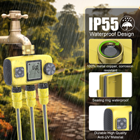 Water Timer Irrigation System, 3-Zone Programmable, Waterproof, Rain Delay, Automatic Sprinkler Controller for Garden & Lawn