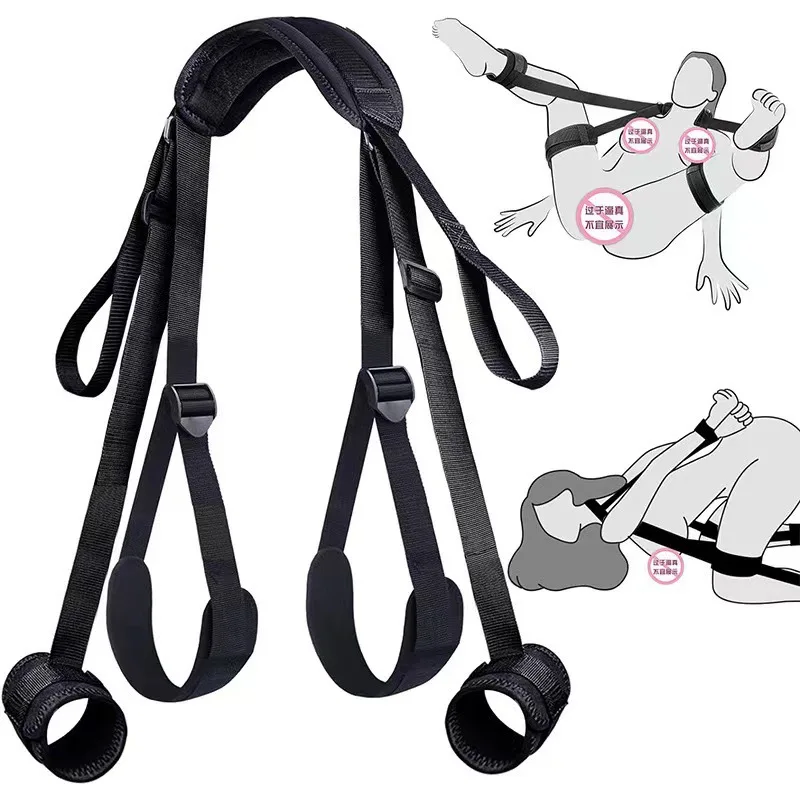Restraint Erotica Binding Sex Forced Split Leg Straps Neck Wrist Bdsm Bondage Set Sex Toys For Woman Couples Product No Vibrator