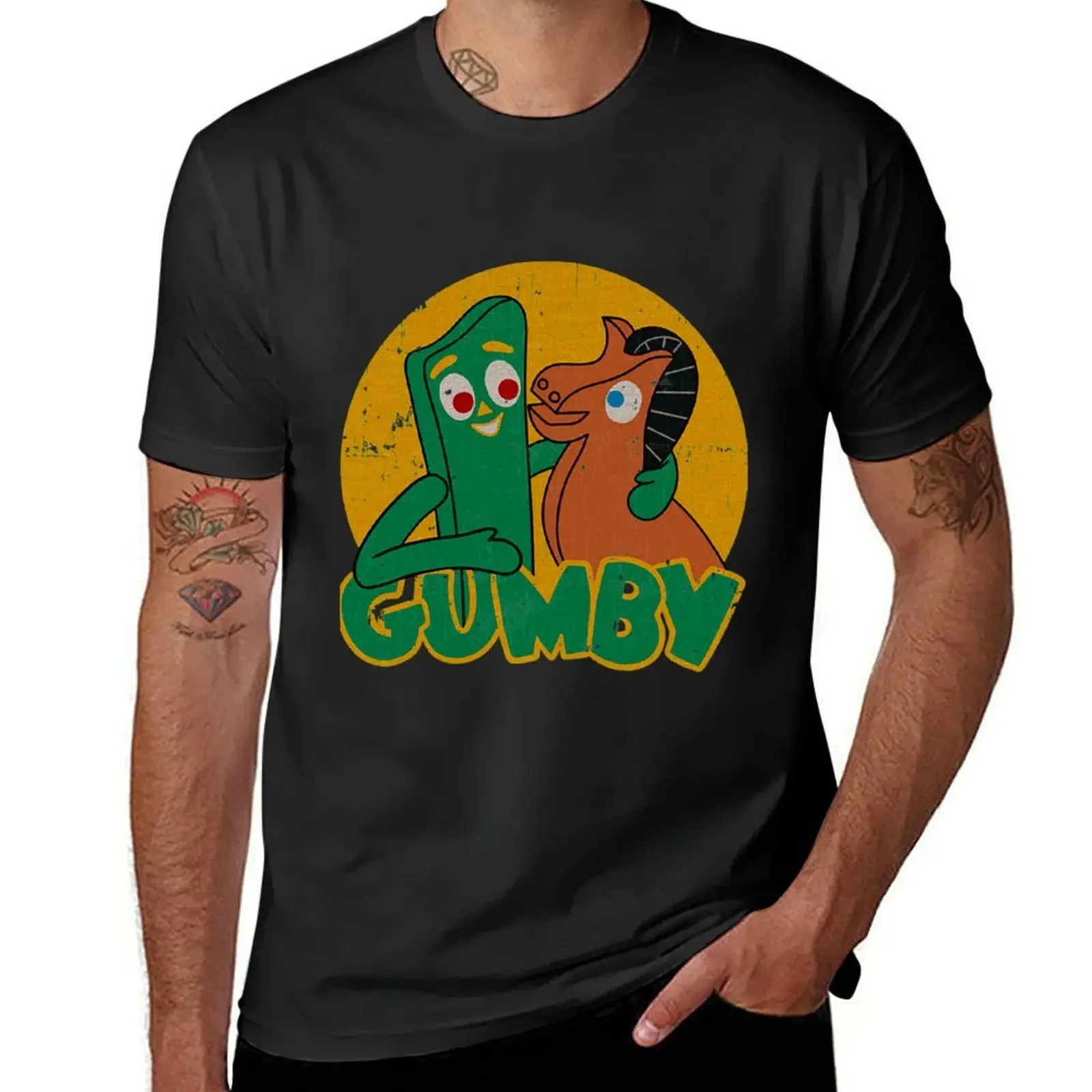 Gumby And Pokey T-ShirtVintage Gumby T-Shirt graphics summer clothes for a boy tops oversized t shirt men