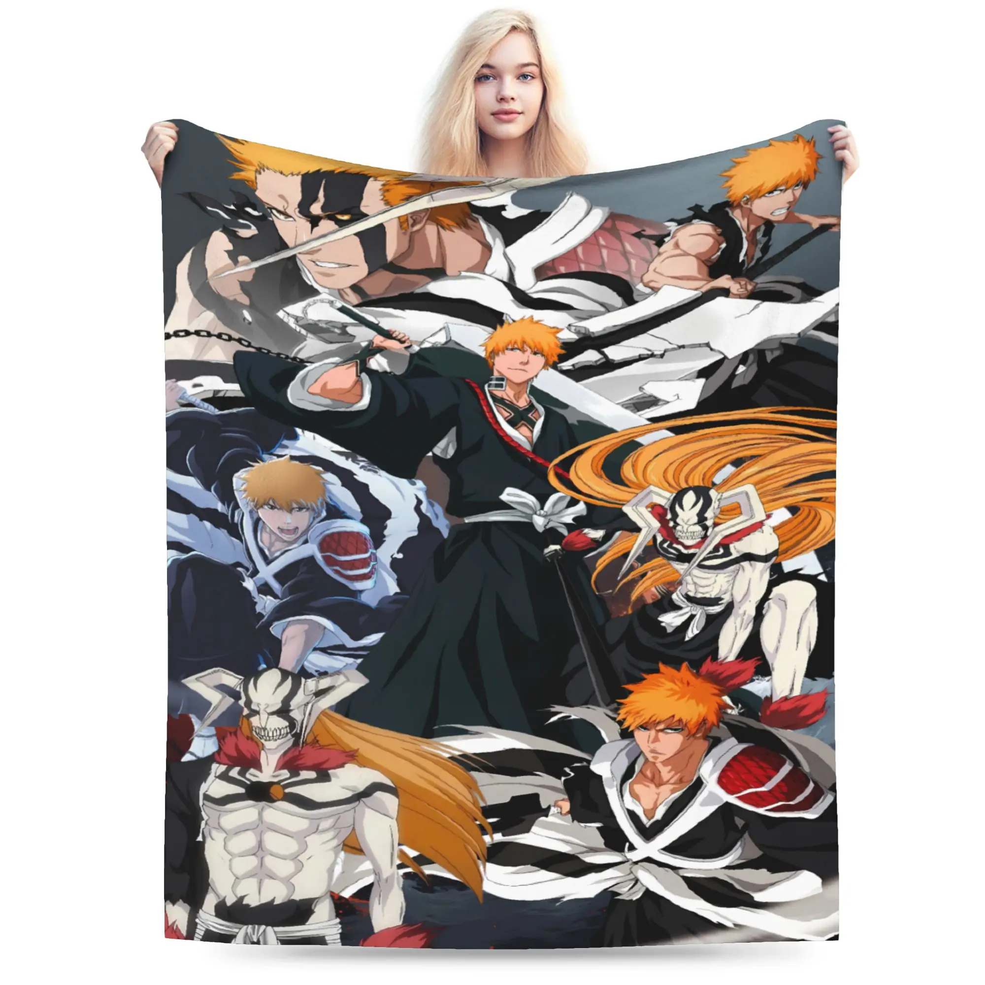 Gotei 13 Squad Assembly Blanket Bleached Travel Flannel Throw Blanket For Home Decor Soft Warm Design Quality Bedspread