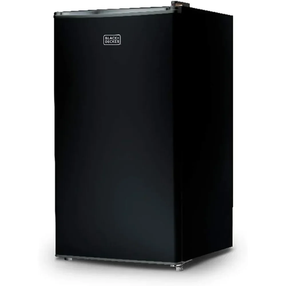 Refrigerator Energy Star Single Door Mini Fridge with Freezer, 3.2 Cubic Feet, Black