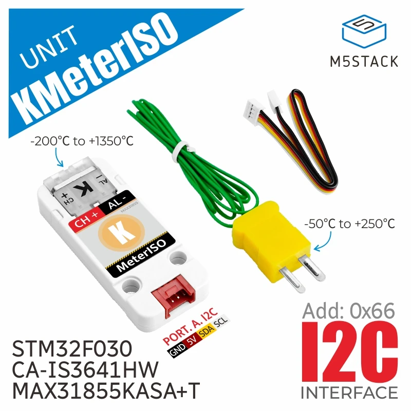 

M5Stack Official Kmeter Isolation Unit with Thermocouple Temperature Sensor (MAX31855)