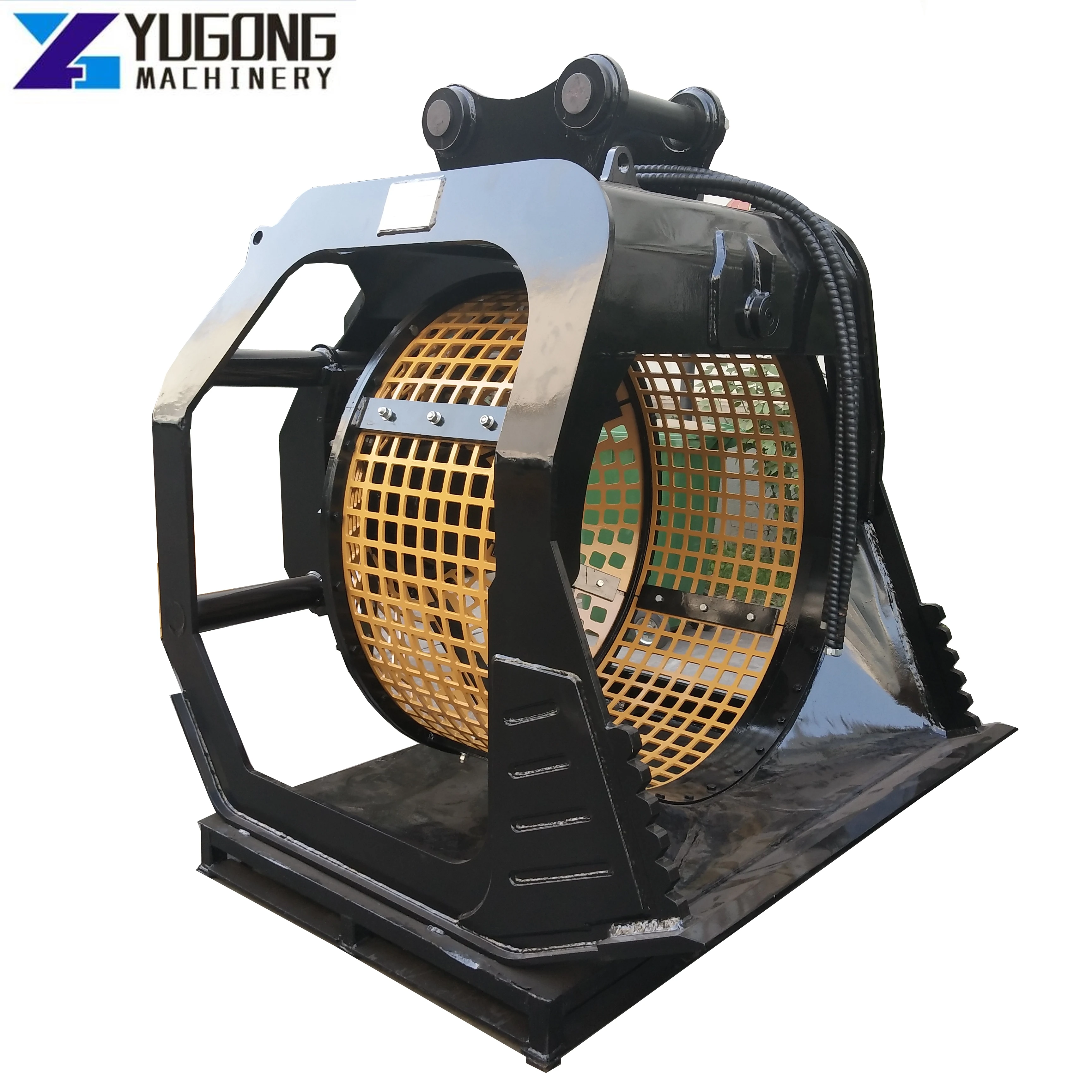 YG 30t 50t Excavator Sorting Sieve Bucket Hydraulic Rotary Screening Bucket Excavator Screening Bucket