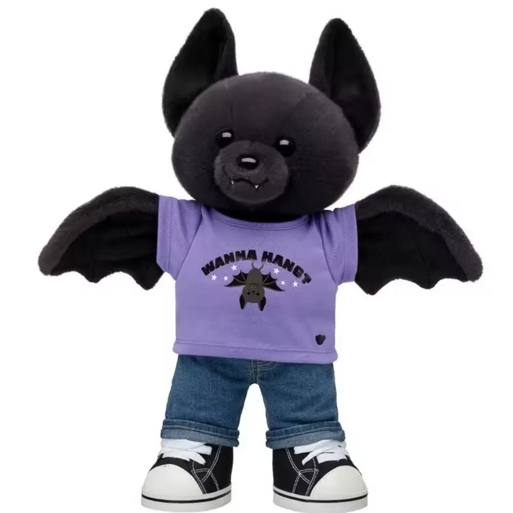 New Halloween Bat Stuffed Animal Plush Toy Cute Black Bear Cotton Doll Soft Pillows Room Decor Kids Halloween Christmas Gifts