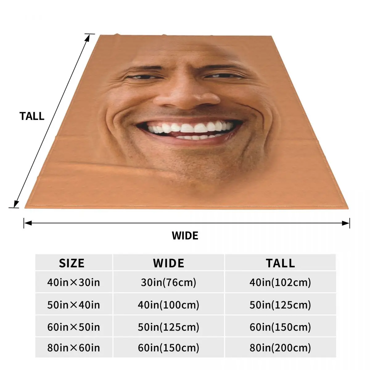 The Rock Face Blankets Flannel Summer Air Conditioning Dwayne Johnson Soft Throw Blanket for Bedding Outdoor Bedding Throws