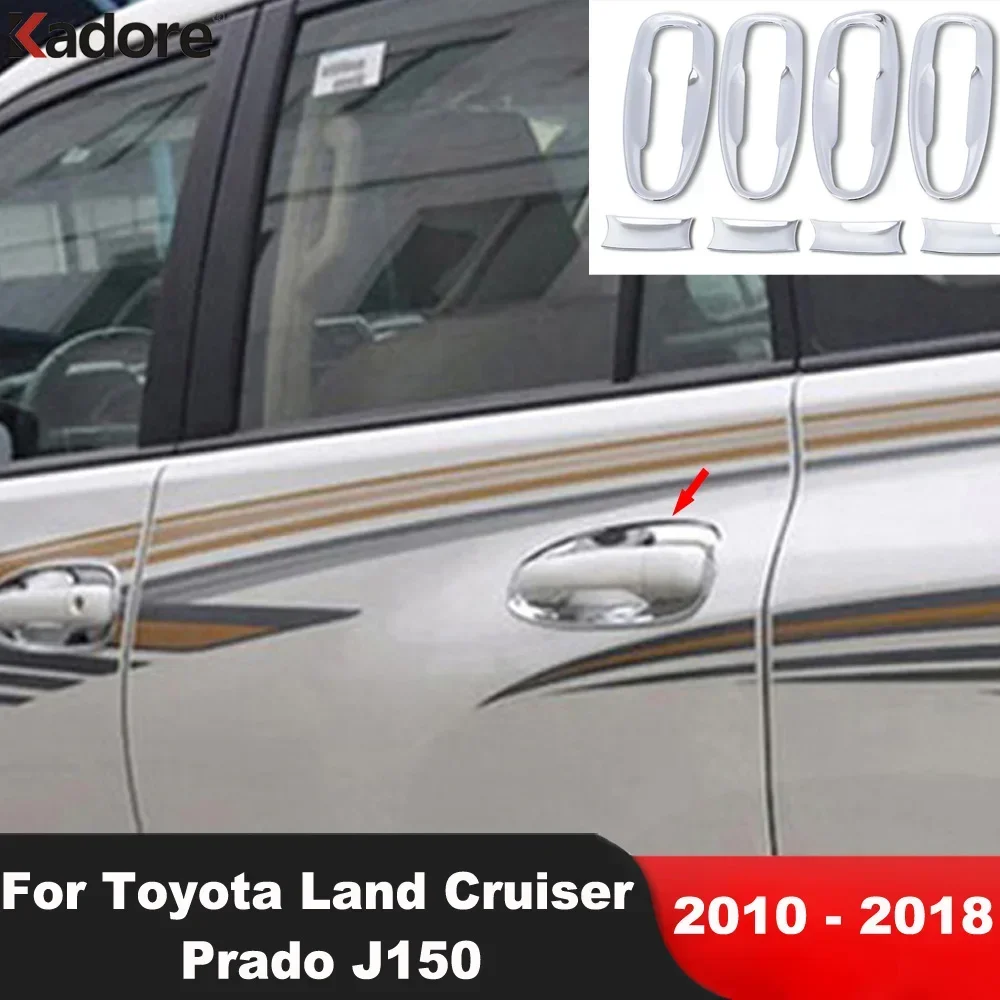 

For Toyota Land Cruiser Prado J150 2010-2013 2014 2015 2016 2017 2018 Chrome Side Door Handle Bowl Cover Trim Car Accessories