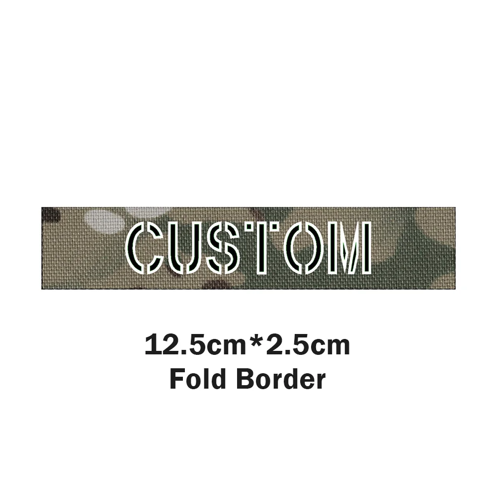 Custom Laser Cut Patch Name Tapes, Fold Border, Two Color Letters, IR IFF, Infrared Reflection, Reflective Material, Luminous image 3