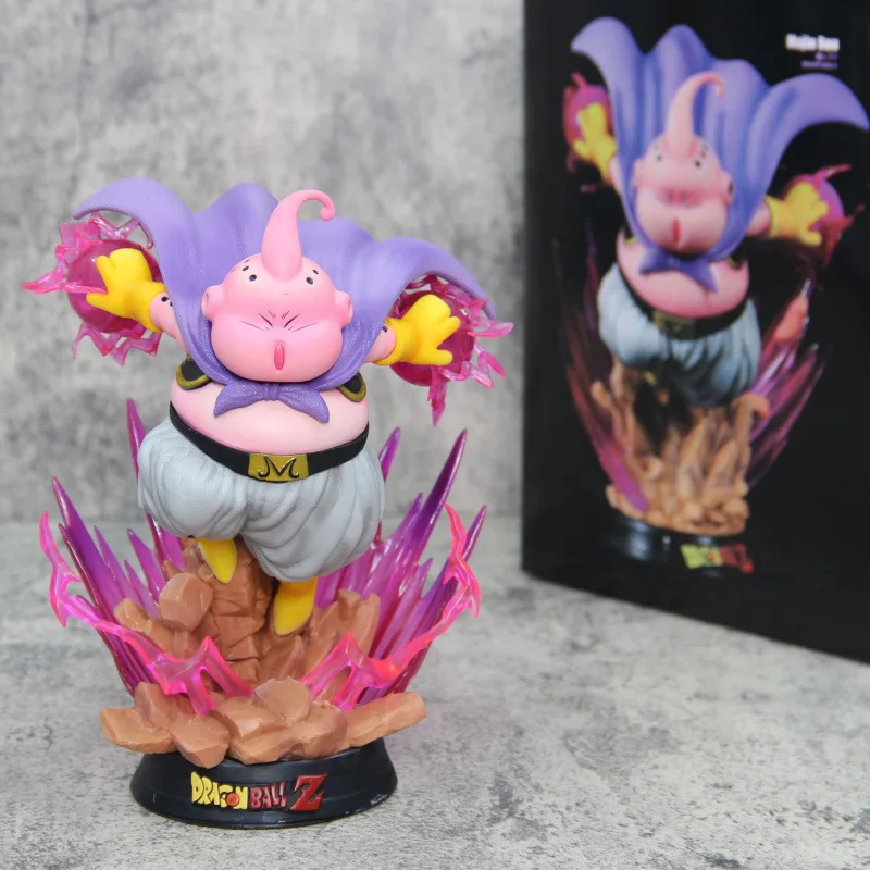 Figurka Dragon Ball Majin Buu Świecąca Statuetka Anime - Kolekcjonerska Figurka z PVC Dekoracja na Biurko Ozdoby Prezent Urodzinowy dla Dzieci Zabawka 19cm