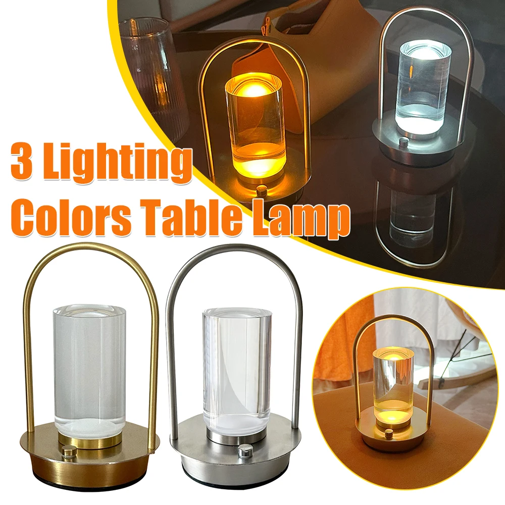 LED ضوء الليل 3 ألوان الإضاءة مصباح لتهيئة الجو اللمس الاستشعار لمبة مكتب لغرفة النوم مطعم المنزل في الهواء الطلق #2