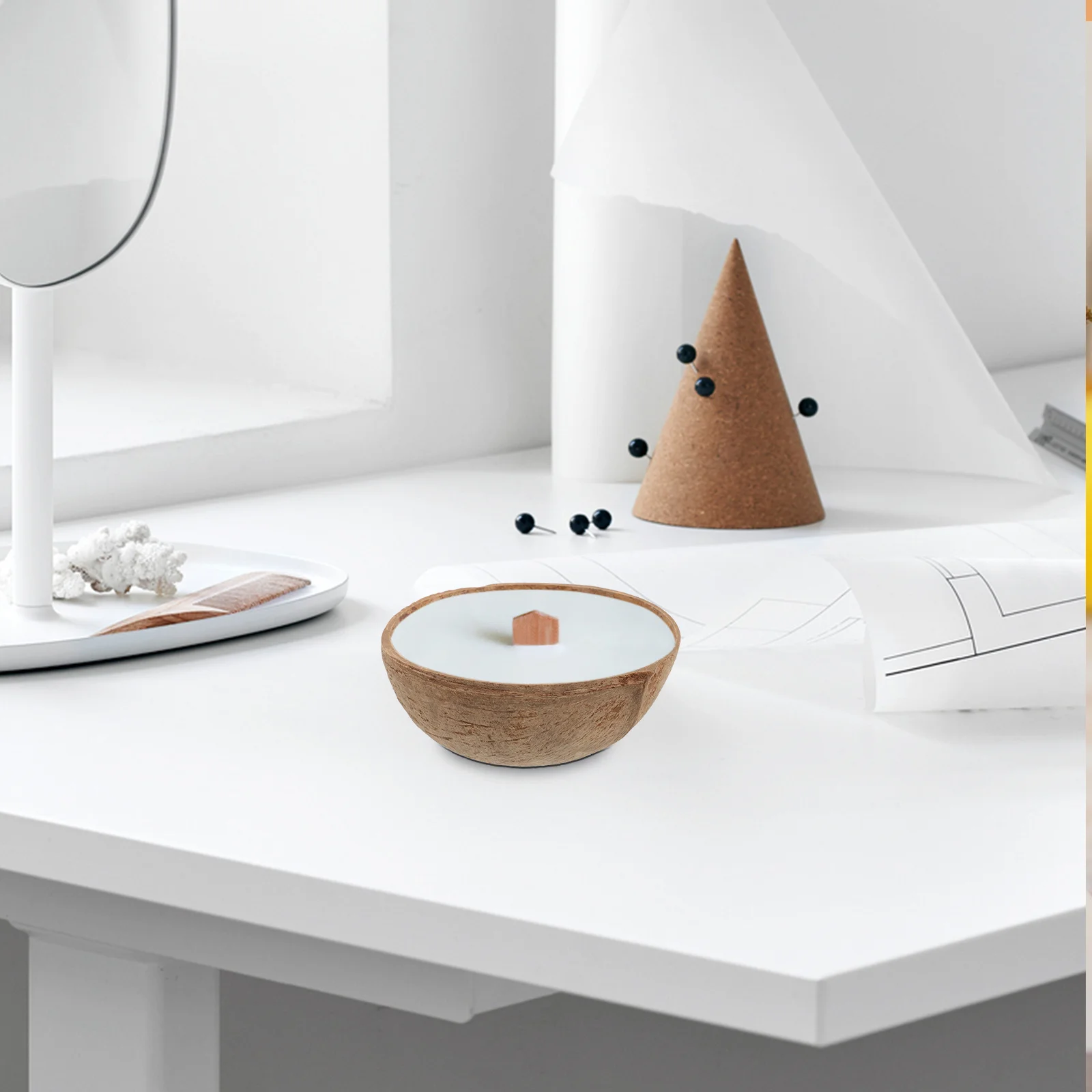 Supporto naturale per tazza di cera di conchiglia di cocco Contenitori di stoccaggio profumati fai-da-te durevoli Barattoli artigianali Supporto per conchiglia di cocco