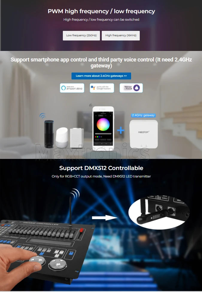 FUT043+ FUT043A+ MiBoxer Kits 3 in 1 LED Strip Controller RGB RGBW RGBCCT DC12-24V Smart LED Control System 2.4GHZ WiFi APP