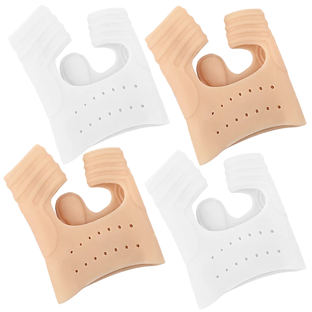 

2 Pairs Toe Separators Foot Arch Pads Bunion Cushion Hammertoe Brace White Beige Sole Relief Bunions Women Men Foot