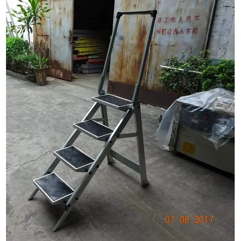 Factory Customizable 2-3-4 Steps Aluminum Two Wide Step Stool Ladder Three Step Ladder with Wheels Folding Ladder