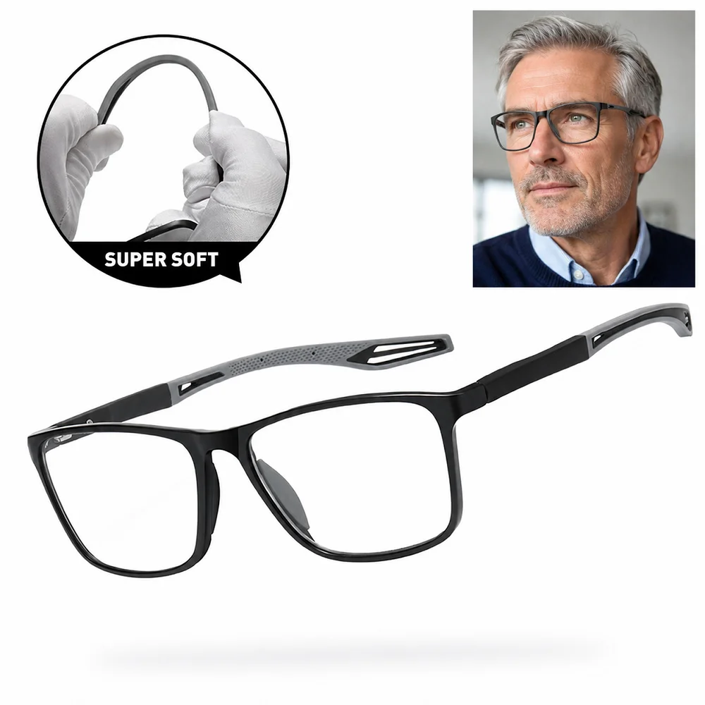 

Super Soft Bendable TR90 Reading Glasses - Unbreakable with Auto Spring Hinge & Anti-Slip Tips, HD Lenses for Men and Women