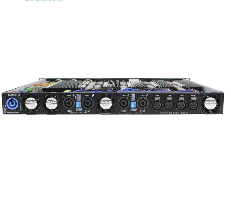 professional 1U four channels Digital power amplifier 1600w sound power amplifier X 4 channels high power amplifier