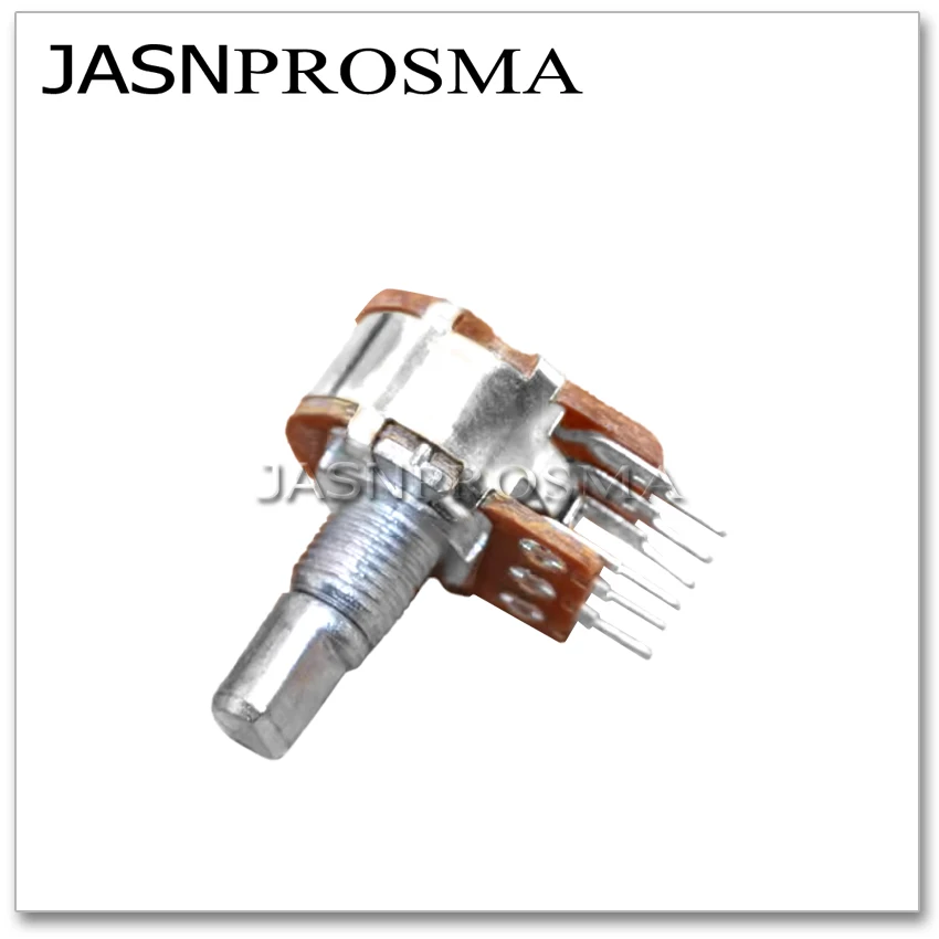 JASNPROSMA WH148 100PCS 6PIN 15MM 20MM B10K B20K B50K B100K D handle ohm 10K 20K 50K 100K Trimmer semicircular potentiometer 148