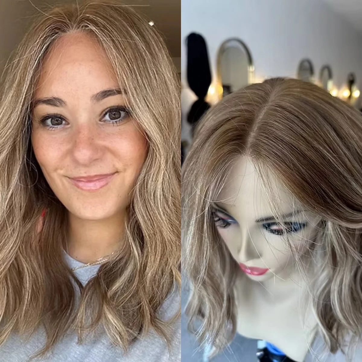 

Модный 13x4 Ombre кремово-русый HD кружевной парик с темными корнями, термостойкое волокно, бесклеевой парик, многослойный костюм с естественной волной для женщин