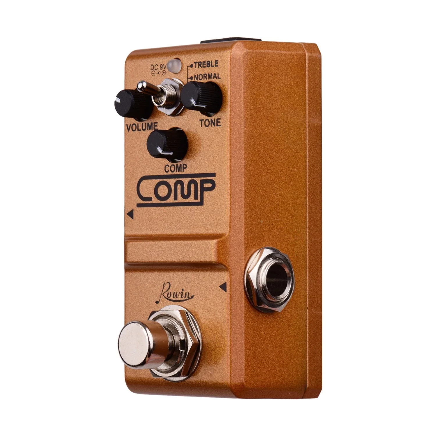 Rowin Tiny Analog Comp Box Guitar Compressor Pedal Compression Effect for Electric Guitar BASS Pedalboard True Bypass