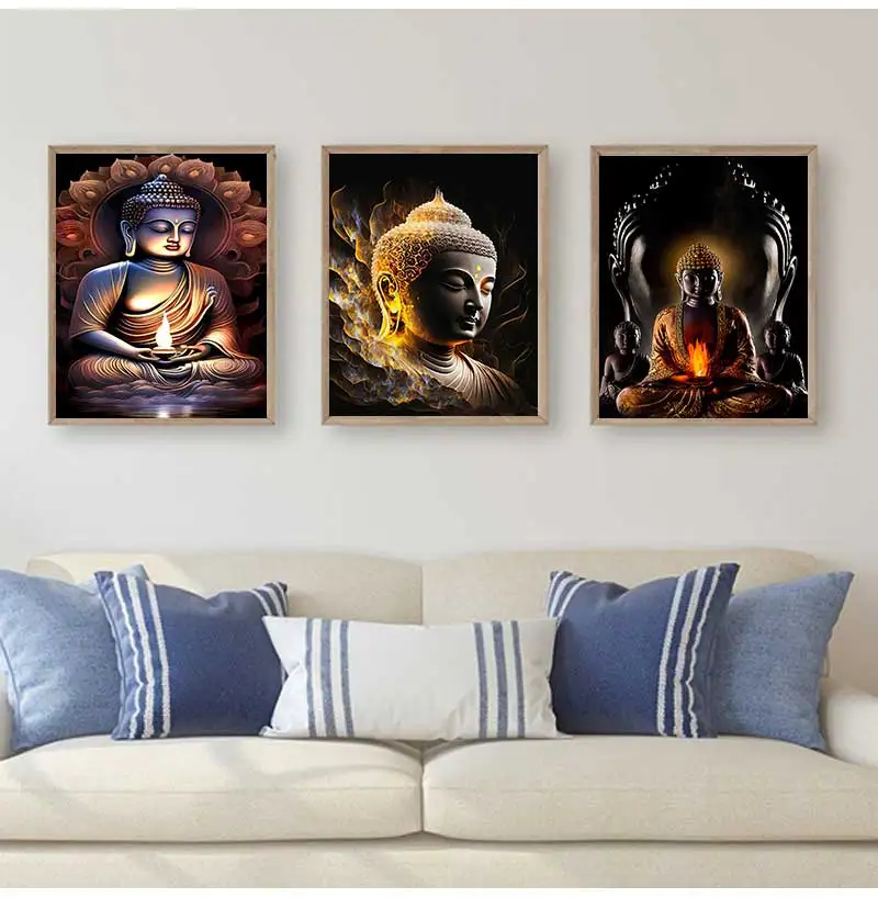 HD Canvas Buddha Oil Paintings Statue, Wall Art, Photos for Living Room, Modern Home Decor, Hot Sale, God Zen Buddha
