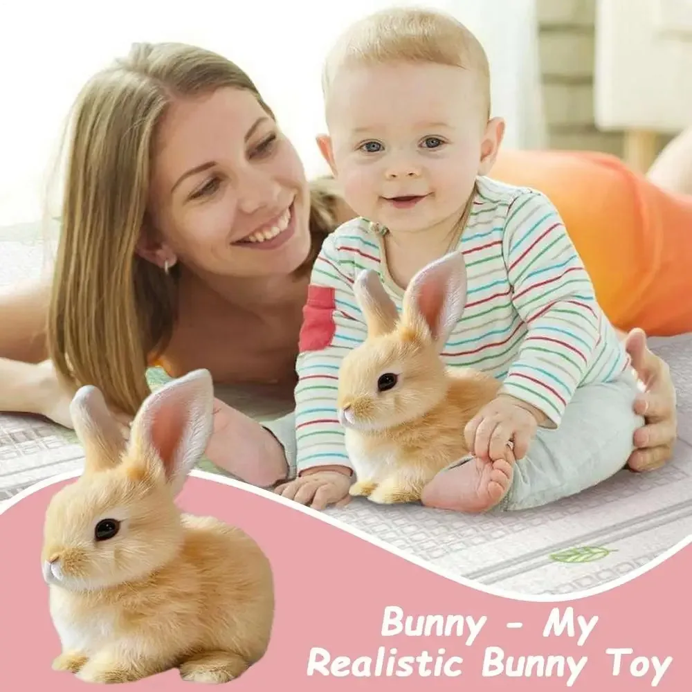 لعبة شخصية تفاعلية على شكل أرنب تفاعلي واقعي على شكل أرنب لطيف للحيوانات الأليفة الإلكترونية أرنب واقعي للقفز والخزف 2025