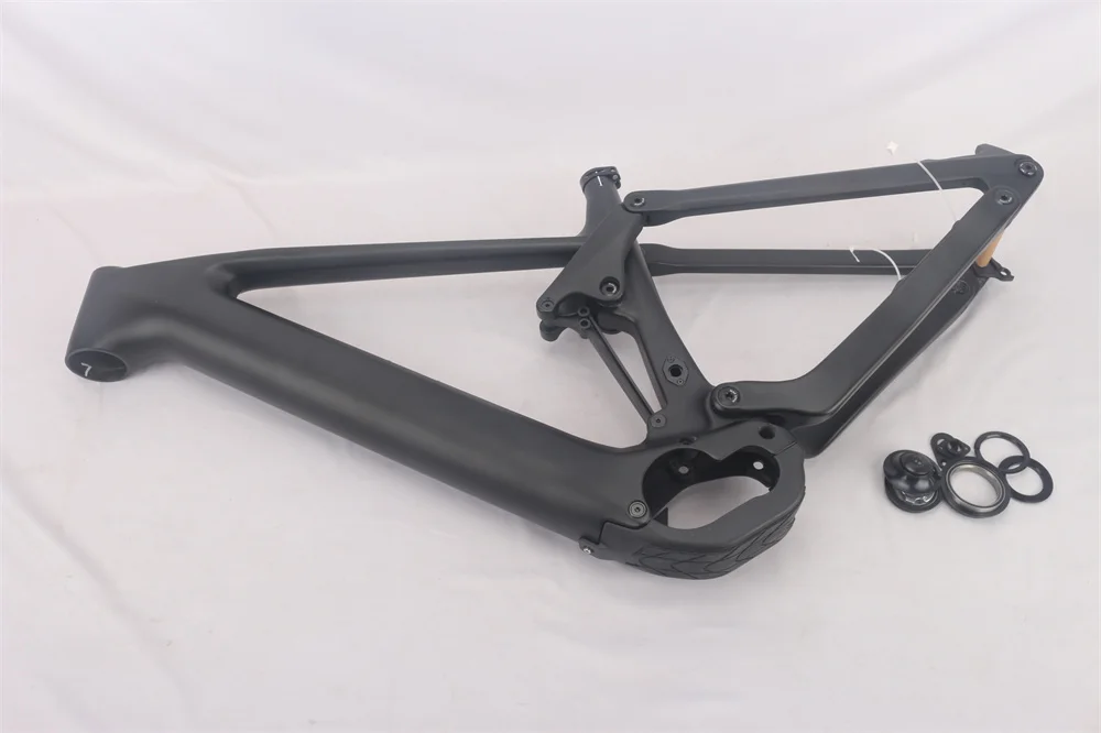 Winowsports E-MTB Bike Carbon Frame 29er Suspension Ebike frame Compatible with Bafang M820 Motor 410WH and F14 Battery