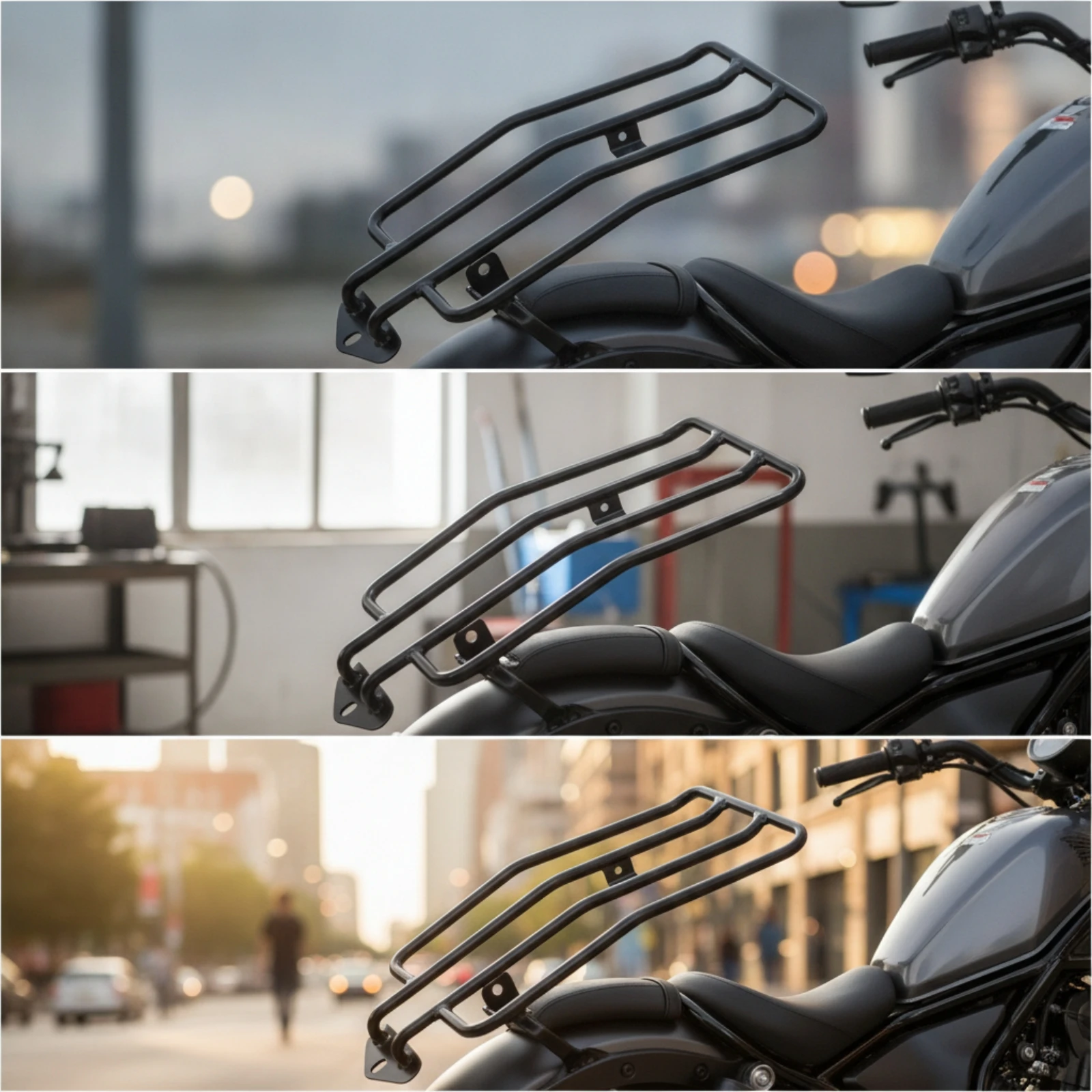 Motorcycle Rear Luggage Rack Black Motorcycle Luggage Rack Cargo Carrier Cylindrical Long-Lasting for Motorcyclists, Motorcycles
