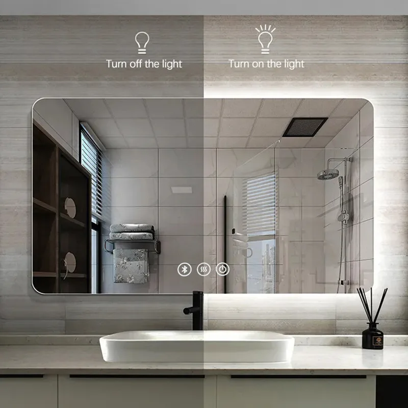 Backlit LED Light Mirror With 3-color Lighting, Bathroom Waterproof And Defogging Smart Mirror, Bluetooth Dual Speake