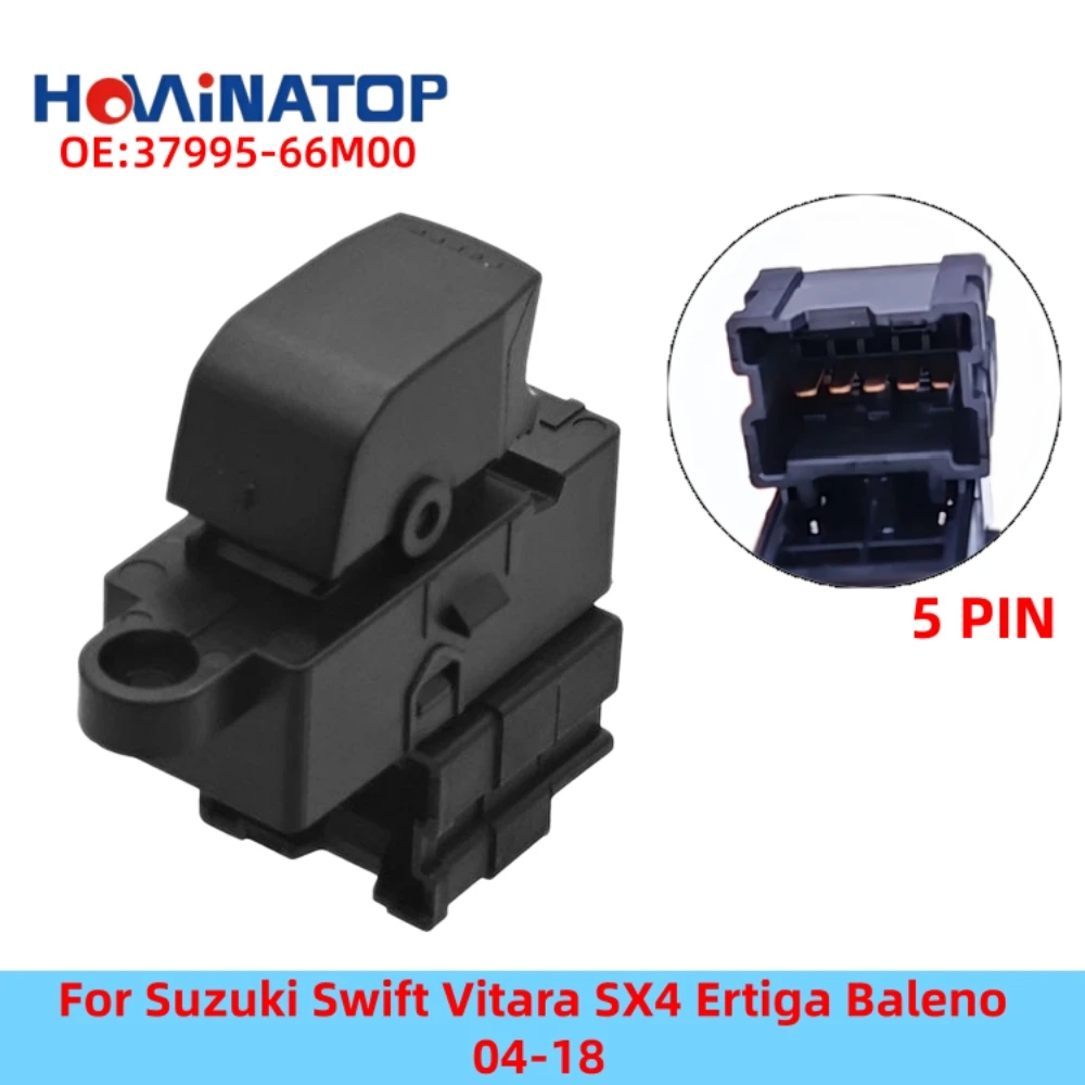 HOWINATOP 37995-66M00 5Pin Single Power Window Switch For Suzuki Swift Vitara SX4 Ertiga Baleno 04-18 OEM Replacement
