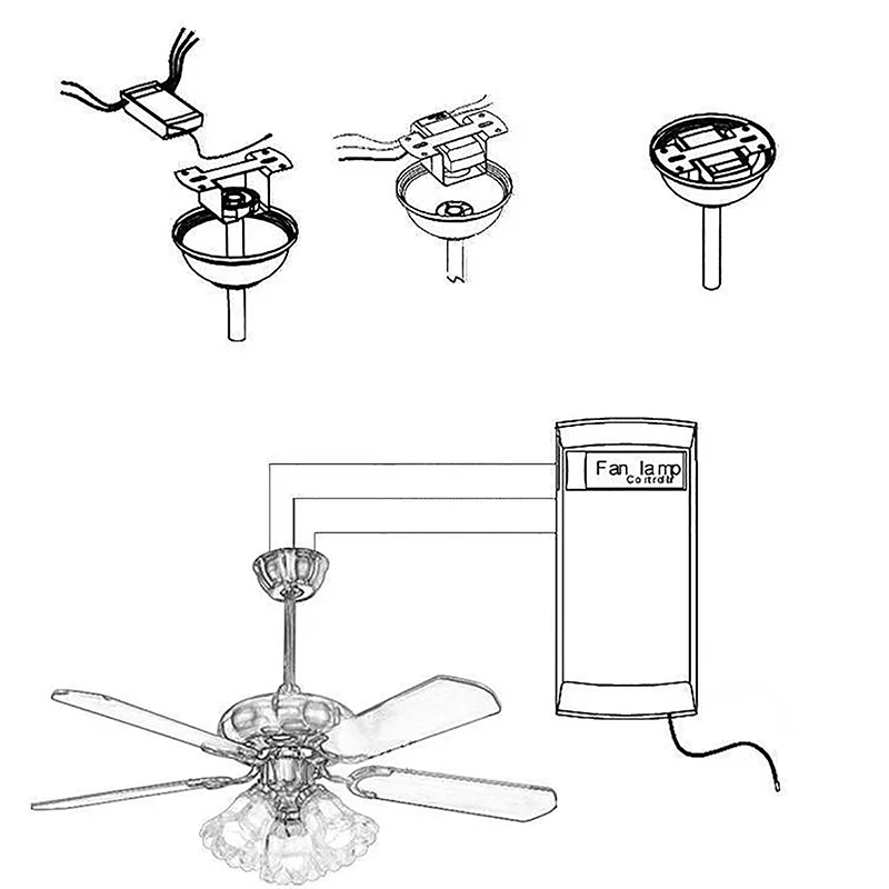 1Set Ceiling Fan Remote Control Receiver Remote Control With Receiver 6 Speed + Timing Low Voltage Frequency Conversion