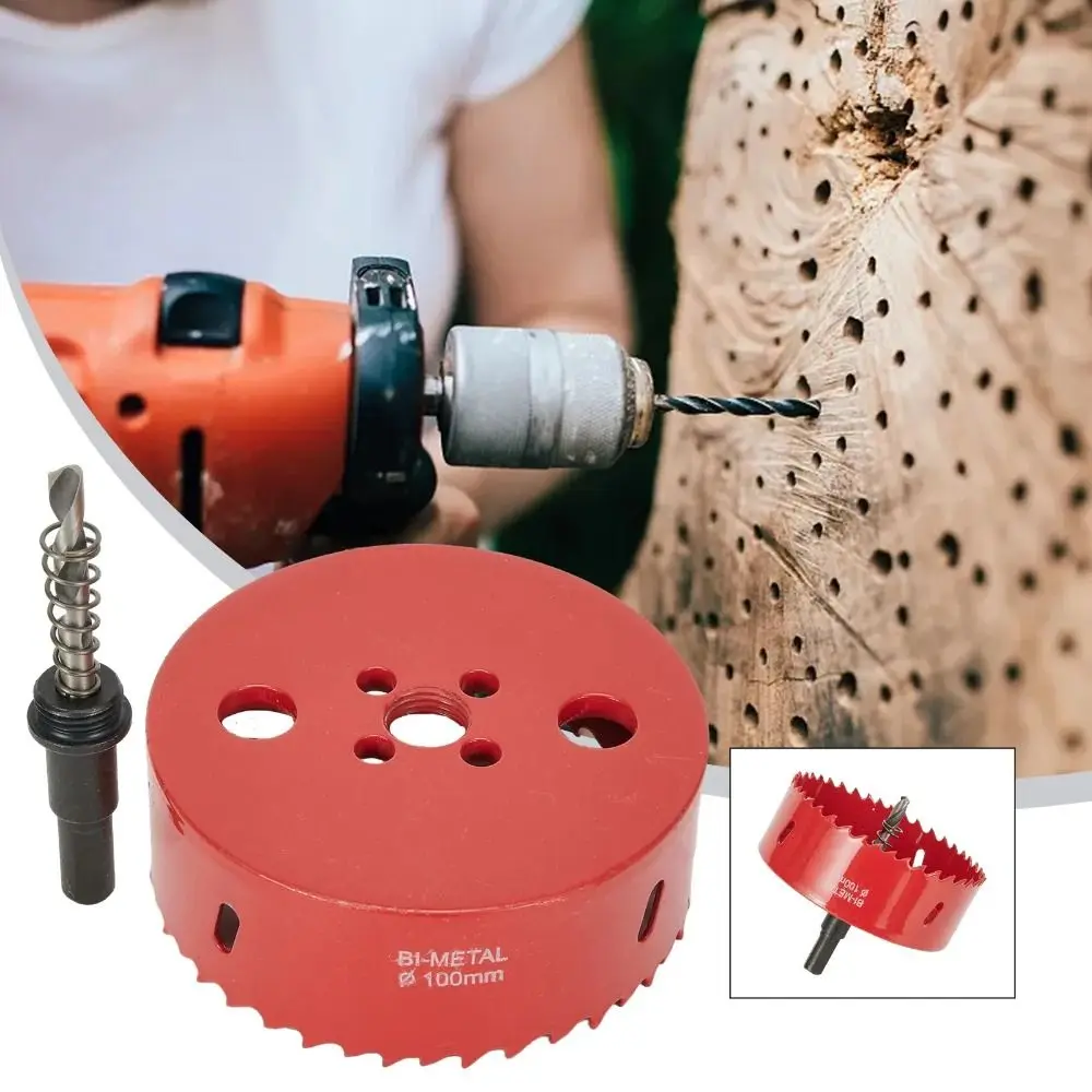 

80-100mm Size Bi-Metal Hole Saw HSS Steel Easy Chip Removal HSS Steel Hole Saw No Slipping Wear Resistant Hole Saw Opener