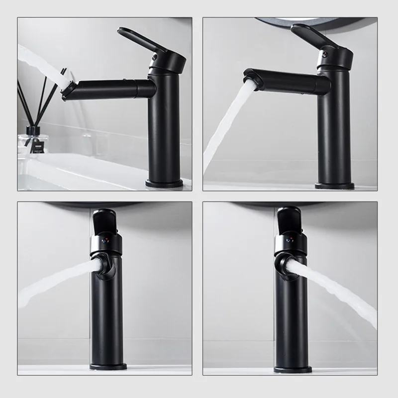 Rubinetti per lavabo da bagno in ottone di alta qualità miscelatore per lavabo lavandino per vasca miscelatore per acqua potabile cromo lavabo moderno nero