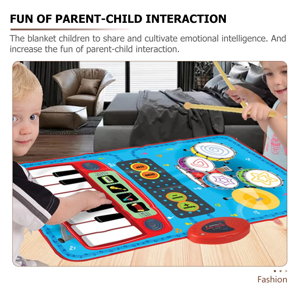 

2 -in-1 Kid Piano Music Pad Mat Baby Musical Kids Carpet Note Rug Floor for Toddler