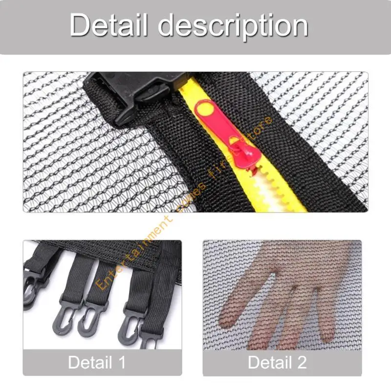 

Сетка для ограждения батута, 6 опор, сменная защитная сетка для батута, выдерживает 55 кД