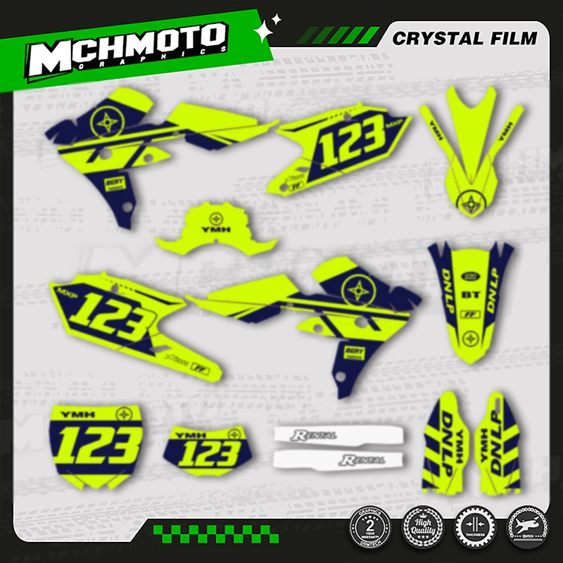 

MCHMFG Graphics Decal Stickers Kits For YAMAHA WRF450 2016 2017 2018 YZF450X 2015 2016 2017 2018 Number Name Custom