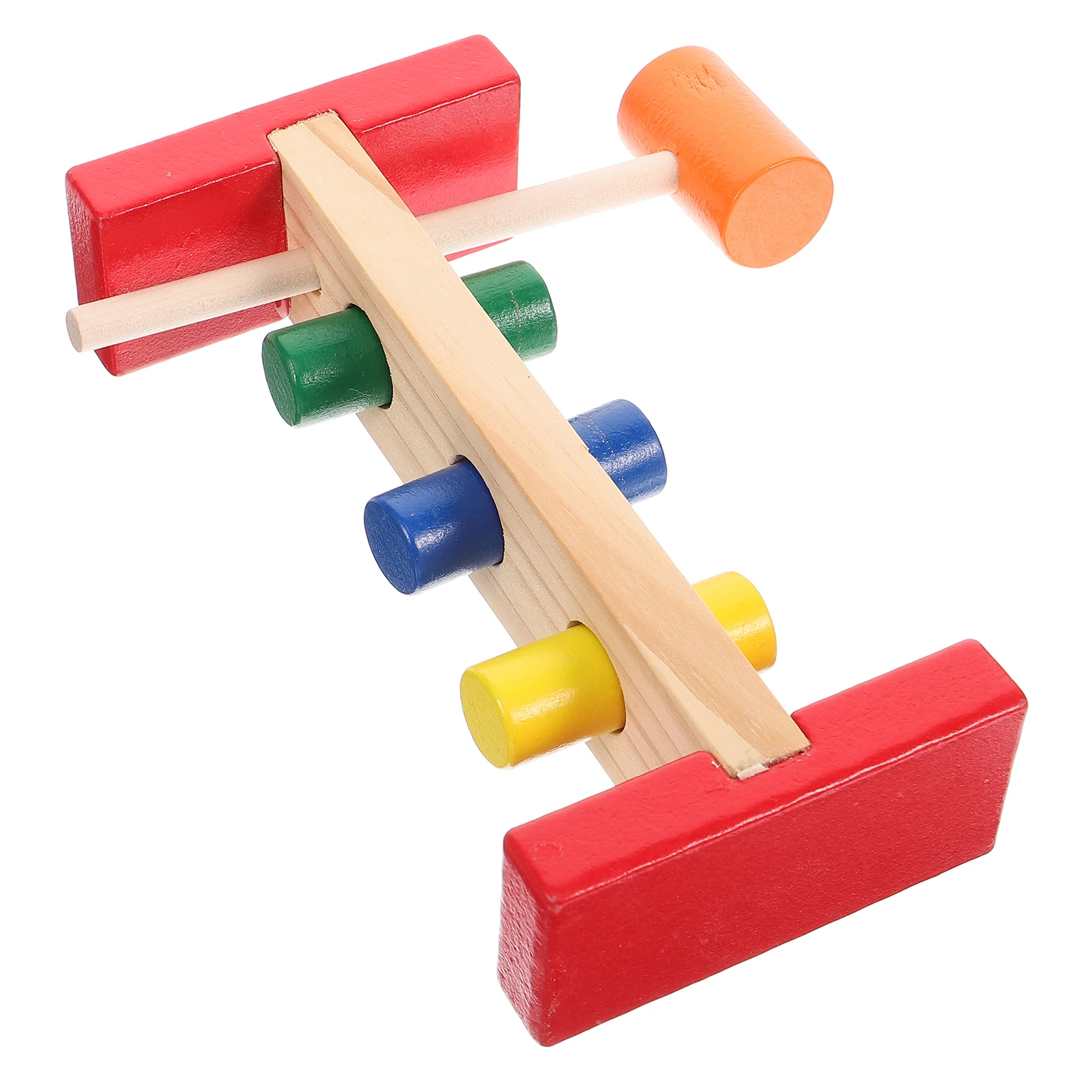 

JOINPAYA Wooden Knock Hammer Puzzle Set Early Education Matching Montessori Toy for Kids Craft Plaything Learning Game