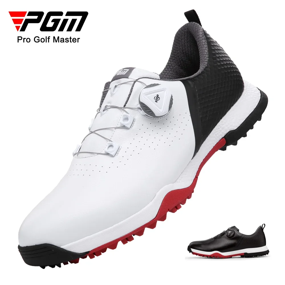 

PGM Men Golf Shoes Waterproof Knob Shoelaces Anti-side Slip Men's Sports Shoes Microfiber Skin Leisure Sneakers XZ216