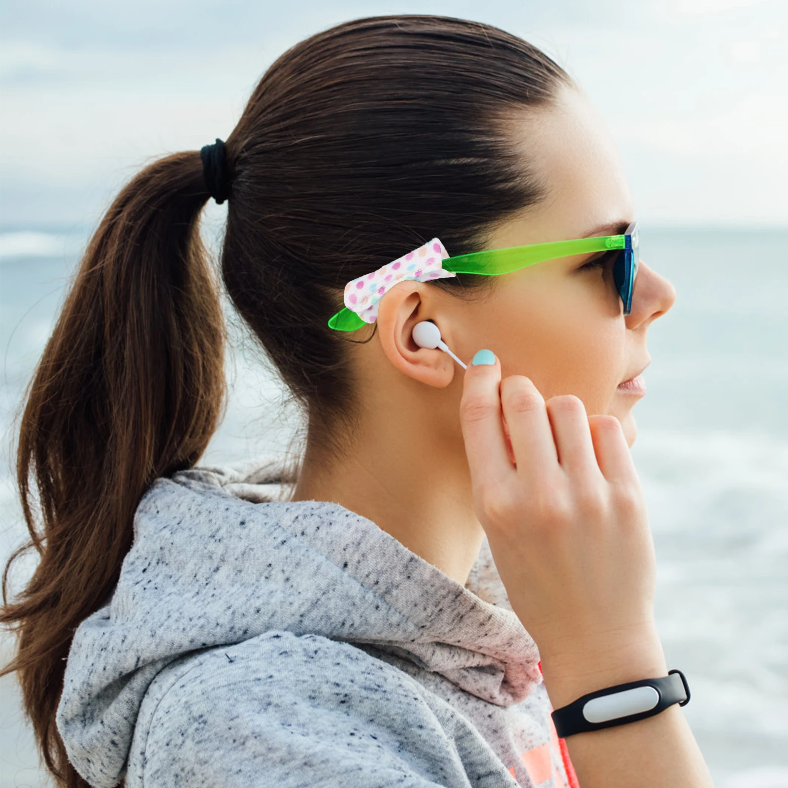 

4pcs Sunglasses Ear Pads Soft Cushions Reusable Washable Protective Glasses Accessories Practical Durable Polyester Supplies